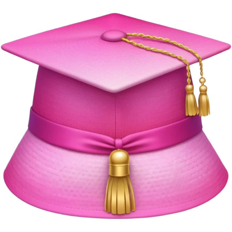 Pink gradient gradation hat with gold tassel emoji