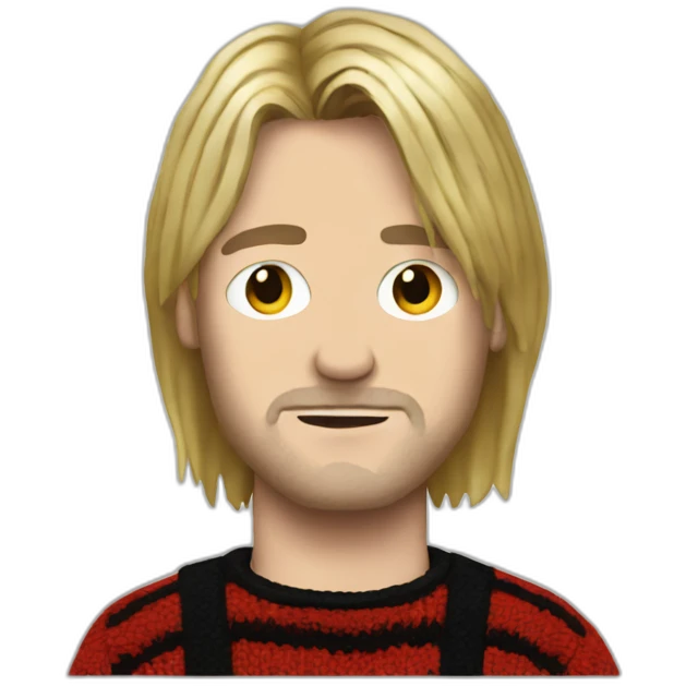 Kurt Cobain a red and black sweater emoji