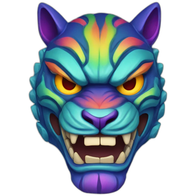 rainbow tiger oni mask emoji