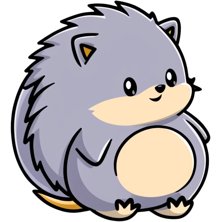 Silver the hedgehog character with pregnant belly emoji