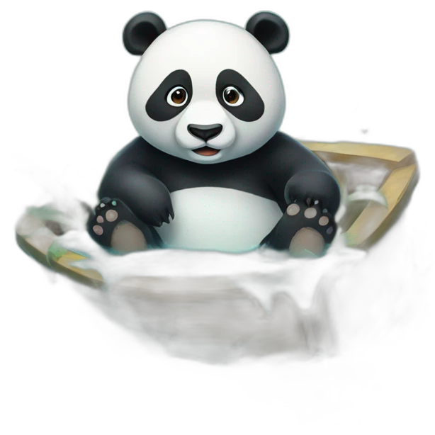 panda floating in sea emoji