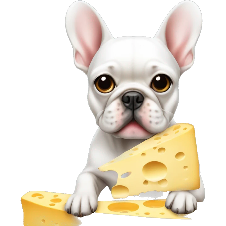 Frenchie with cheese emoji