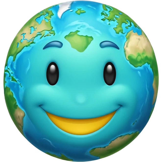 planet earth smiley face emoji