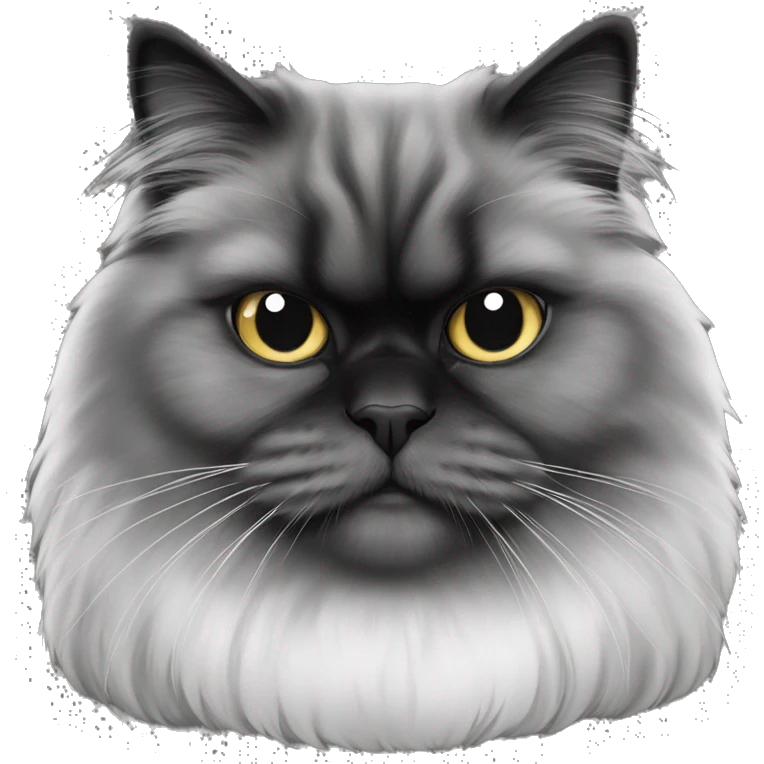 Black and white Persian cat emoji