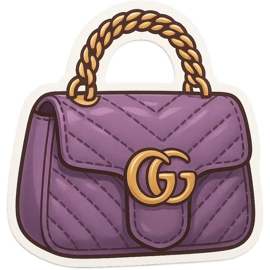 Luxury Gucci handbag puple emoji