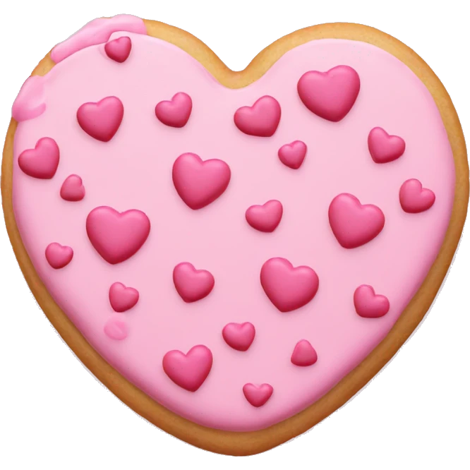 Pink heart shaped cookie with sprinkles  emoji