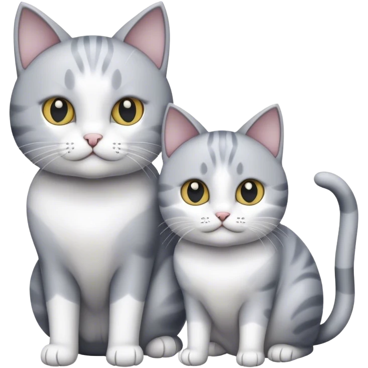 Grey and white cats  emoji