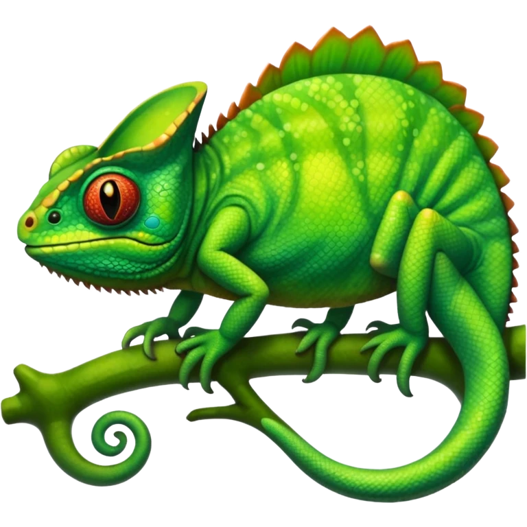 A green chameleon  emoji
