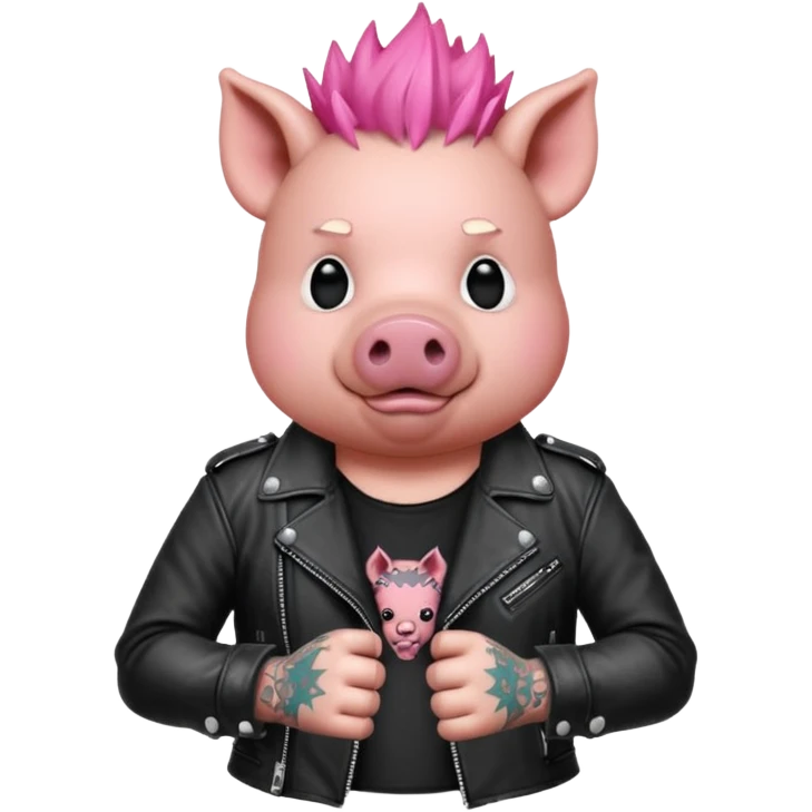 Punk drummer pig emoji