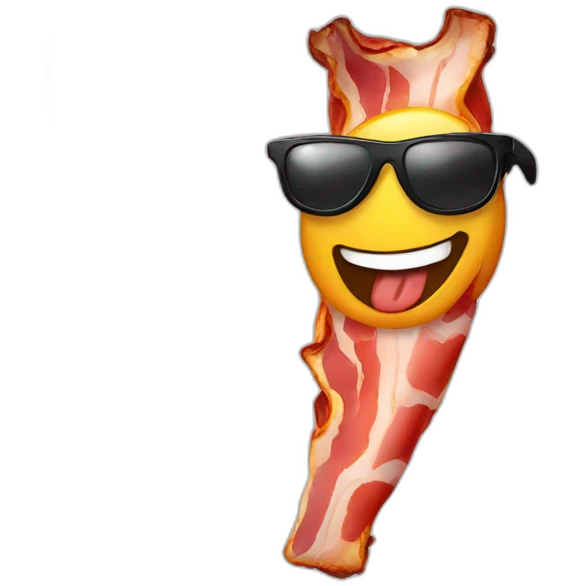 cartoon bacon wearing sunglasses emoji