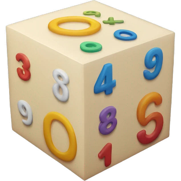 Create one big cube with numbers on each surface emoji