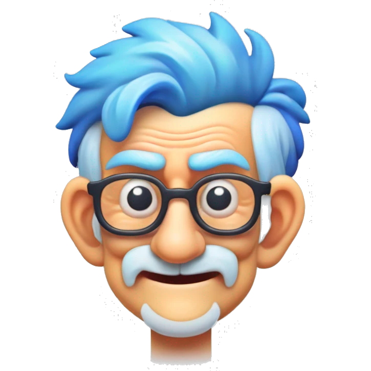Old man with blue hair emoji