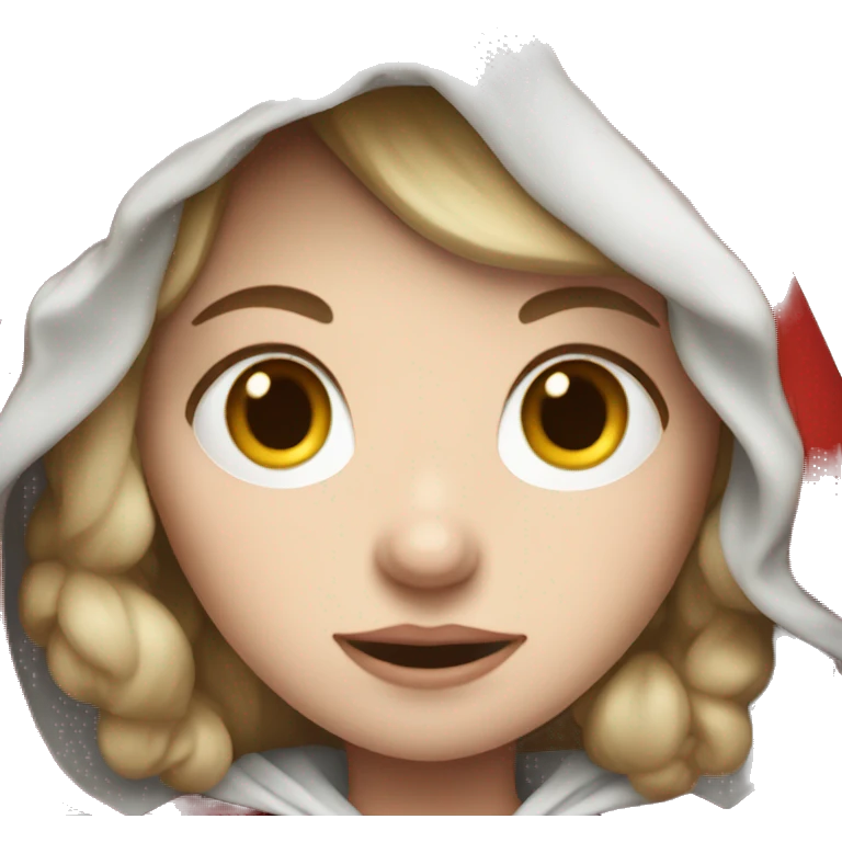 Red riding hood with pale skin emoji