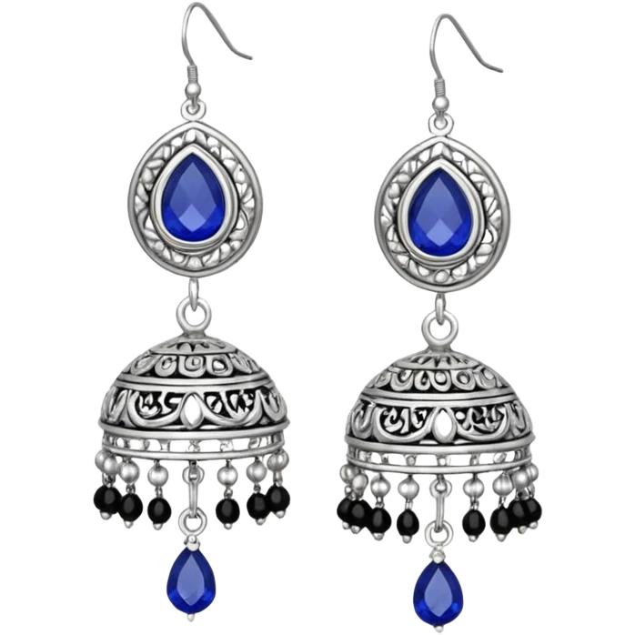 generate an ios genmoji of jhumkas silver emoji