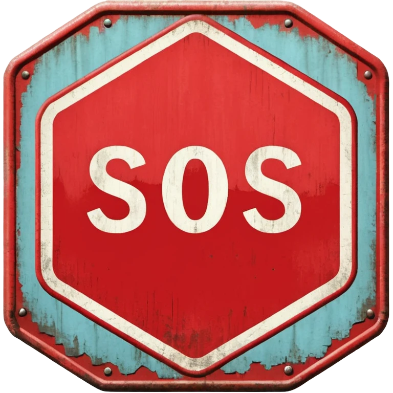 red, road sign, hexagonal, with the inscription SANCTIONS emoji