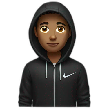 a young man with nike black hoodie emoji