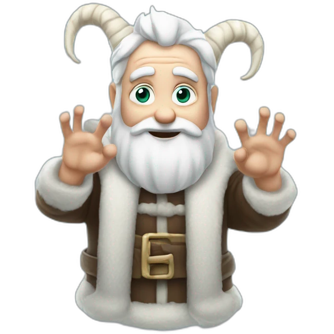 Father Frost with the hands Sign of the Horns emoji