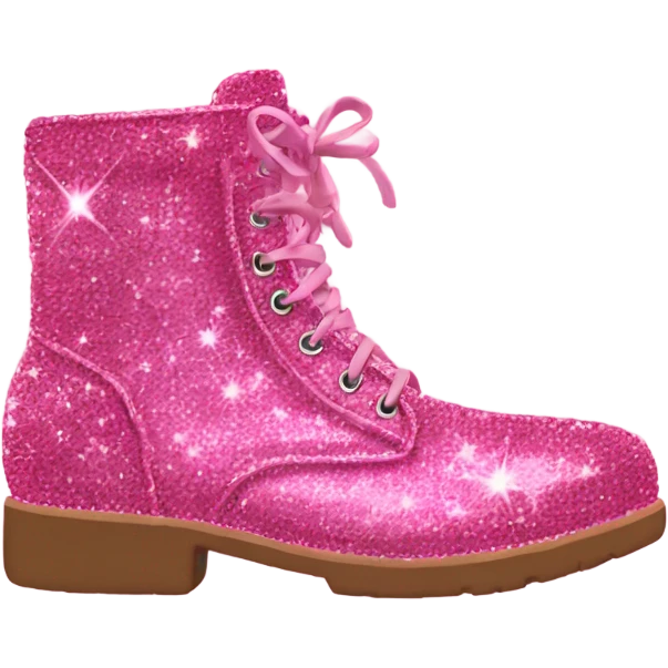 Pink sparkly combat boots emoji
