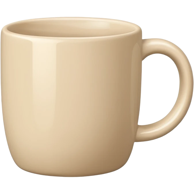 light beige coffee mug, no face, no decoration, minimalism emoji