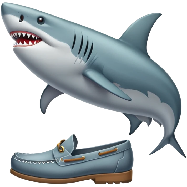 Un tiburón con zapatos azuleado  emoji