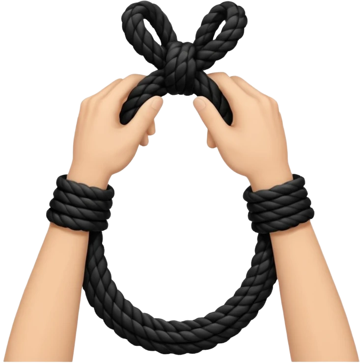 Black rope on hands emoji