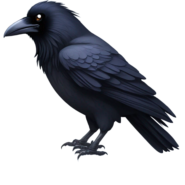 Mean raven covered in snow emoji