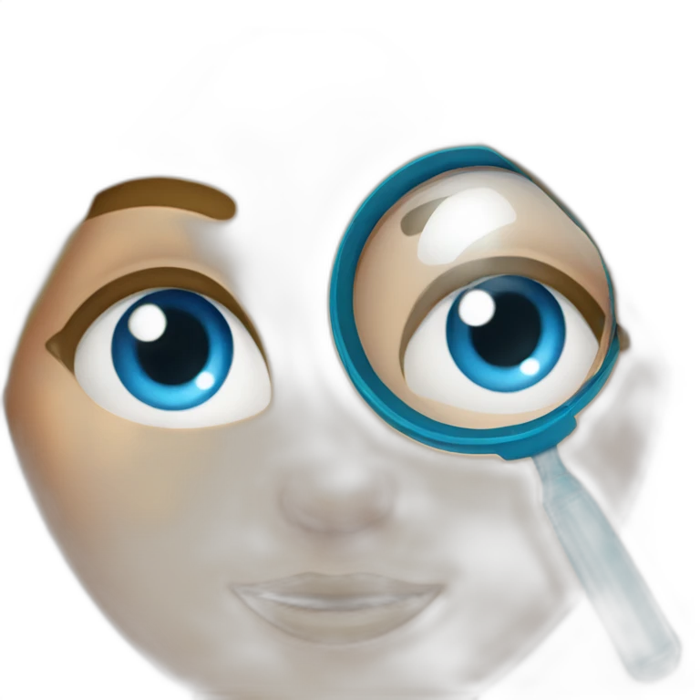 megan smolenyak with blue eyes and magnifying glass emoji