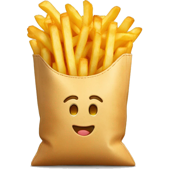 bag of fries with shades on emoji