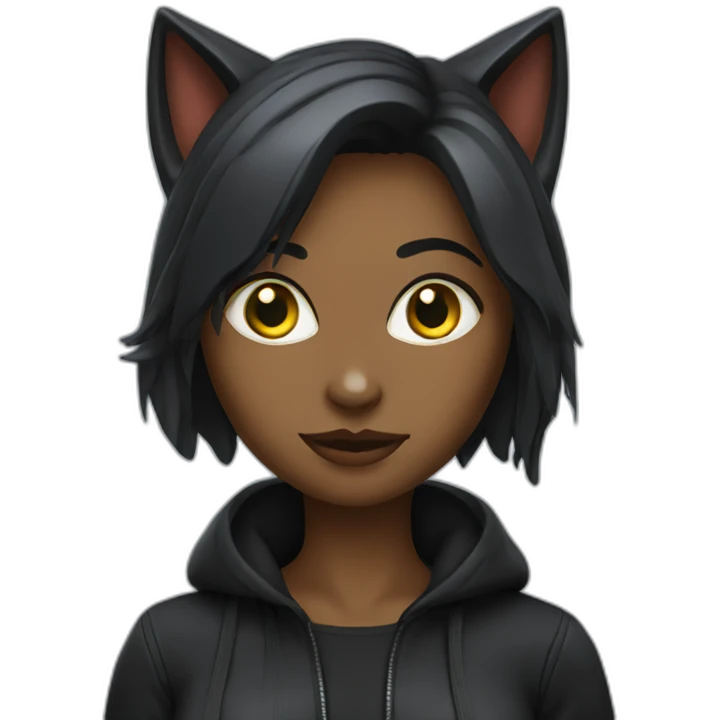 matrix female black cat emoji