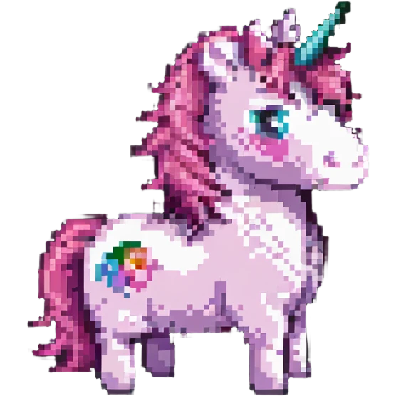 Bearded pink unicorn emoji