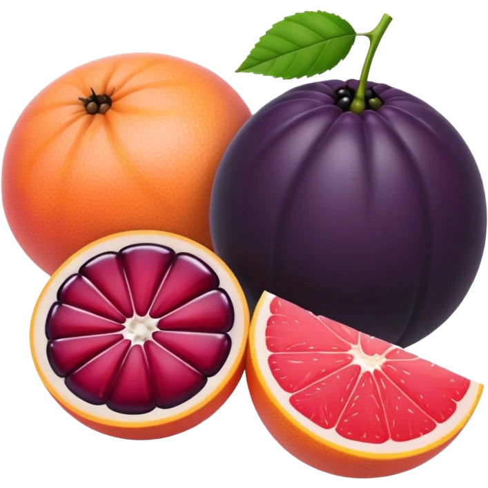 Blackberry, grapefruit  emoji