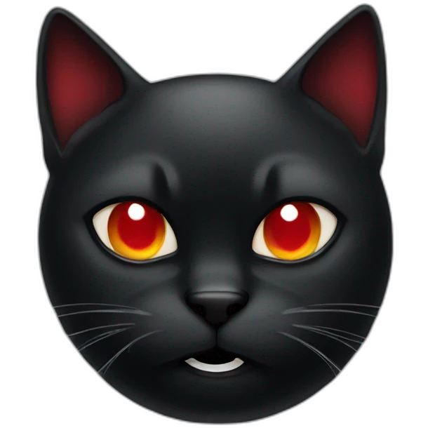 a very angry black cat with red eyes emoji