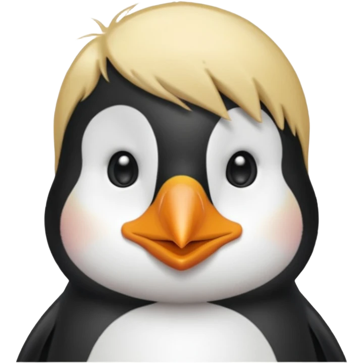 Pingüino con cabello rubio emoji