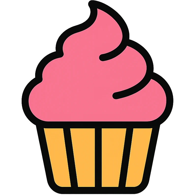 cupcake with pink icing icon emoji
