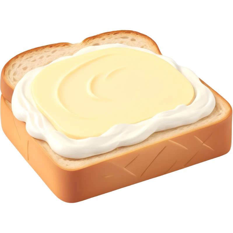 a piece of bread with mayonnaise emoji