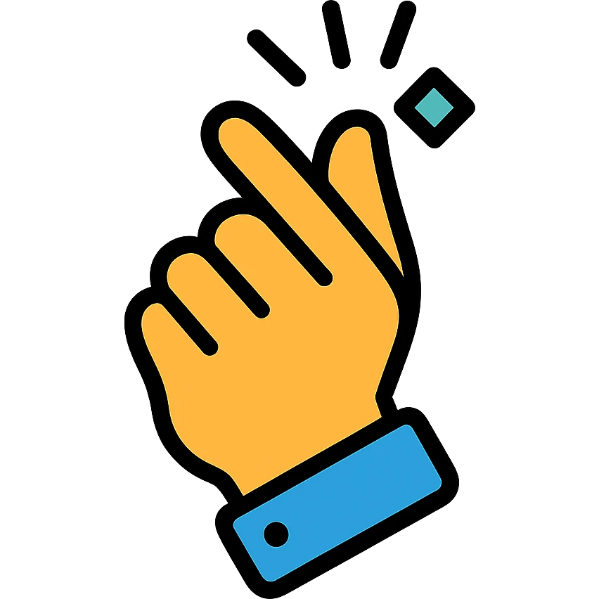 hand snapping fingers colored icon with black outlines emoji