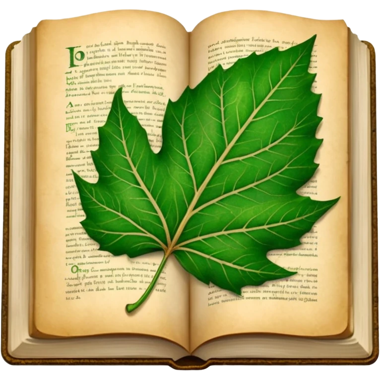 open textbook with a leaf inside emoji