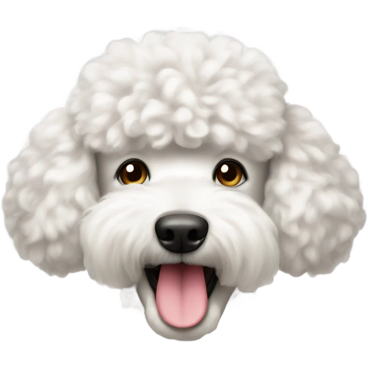 White short hair poodle  emoji