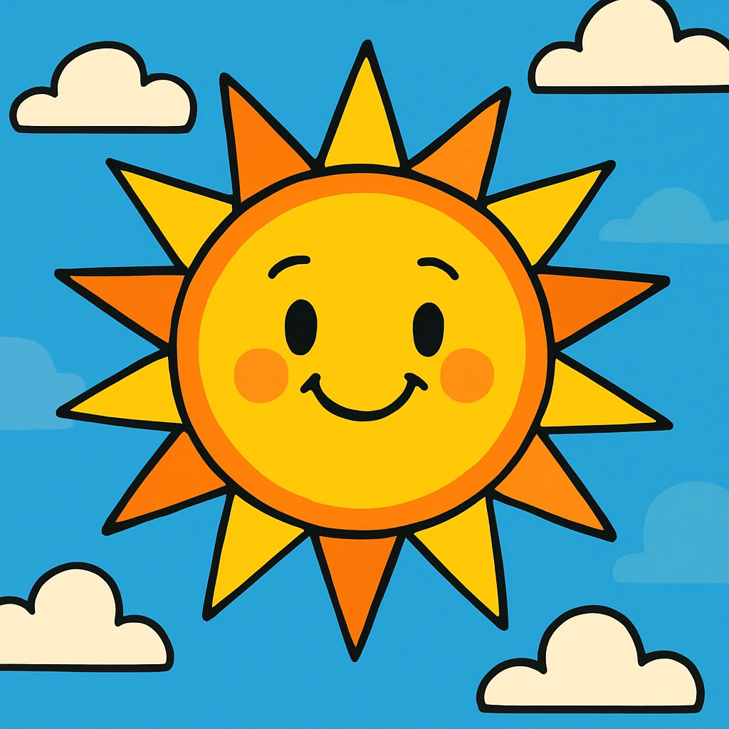 sunshine vibrant cartoon style emoji