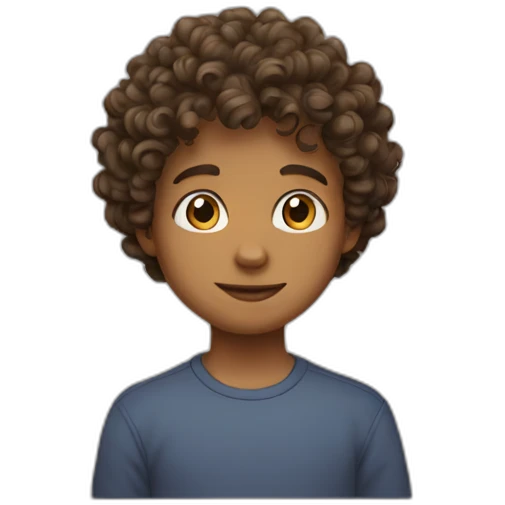 Boy curly emoji