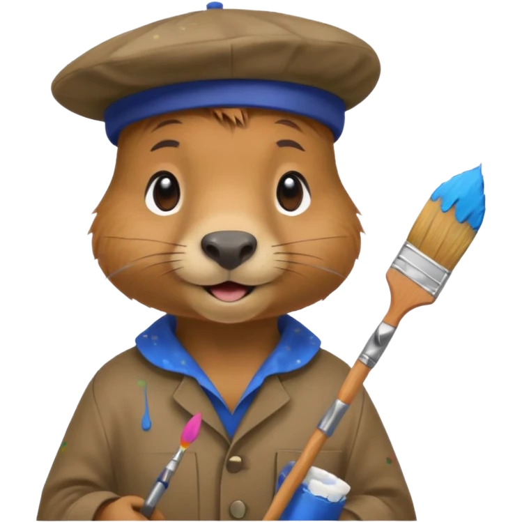 capybara painter emoji
