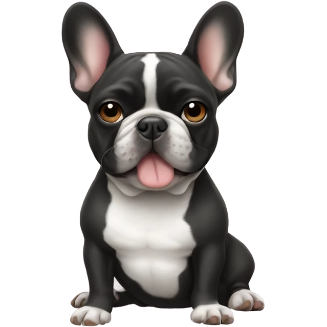 French bulldog giving a peace sign emoji
