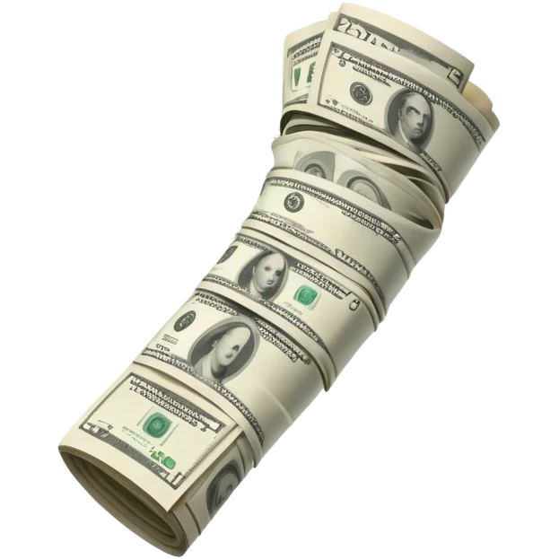 A tornado with money flying around it emoji