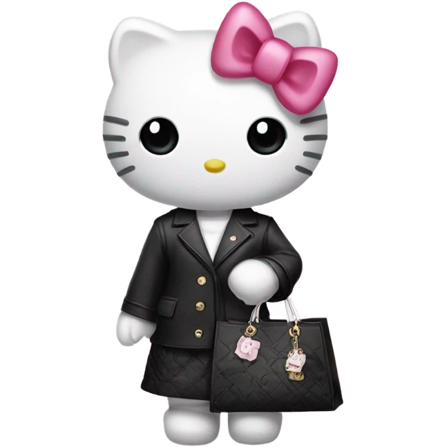 hello kitty with dior shopping bag  emoji