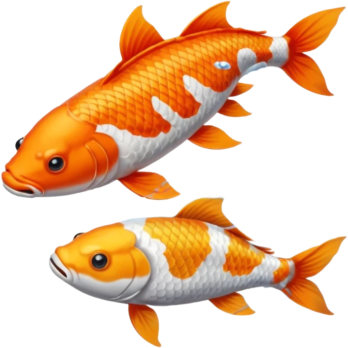Two "koi" fishes male and female, wearing glasses. emoji