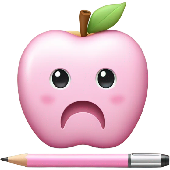 Ipad with cute case and pastel pink background and pastel pink apple pencil emoji