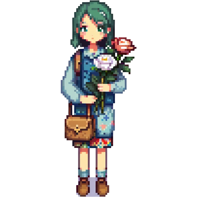 The Fool tarot card, pixel art style, vibrant colors, no text emoji