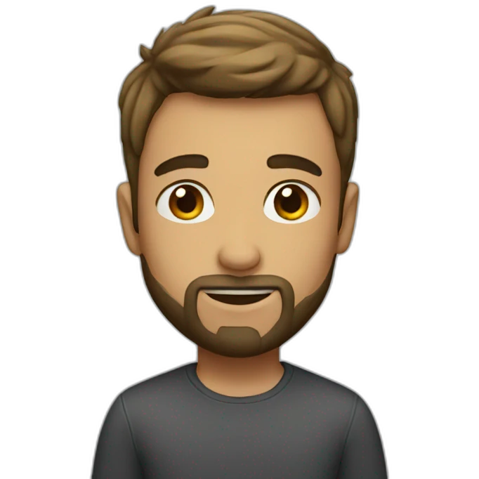 Lean boy with height and small beard emoji