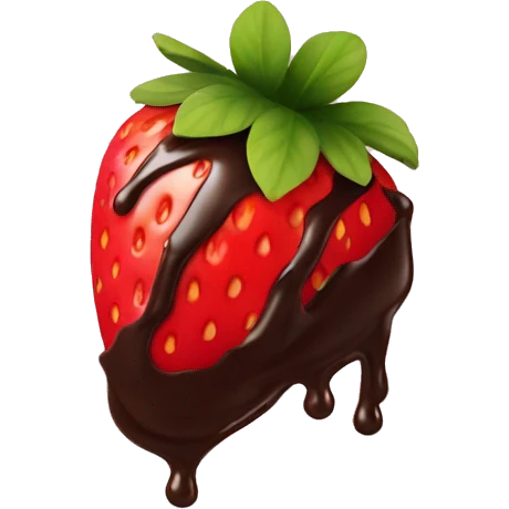strawberry with chocolate syrup emoji