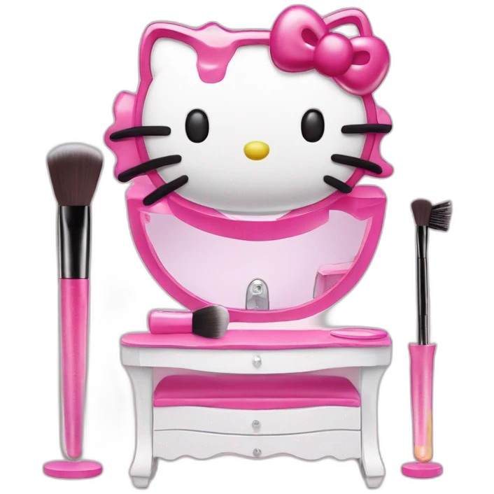 Hello Kitty makeup vanity emoji